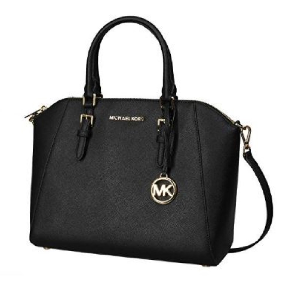 Michael Kors Large Ciara Saffiano Leather Womens Bag - Black